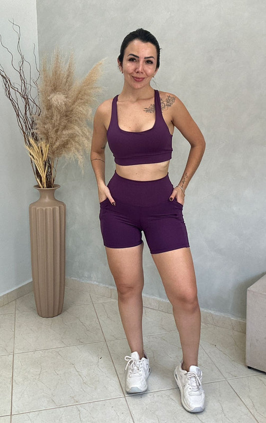 Conjunto short top nadador com bolso -Poliamida