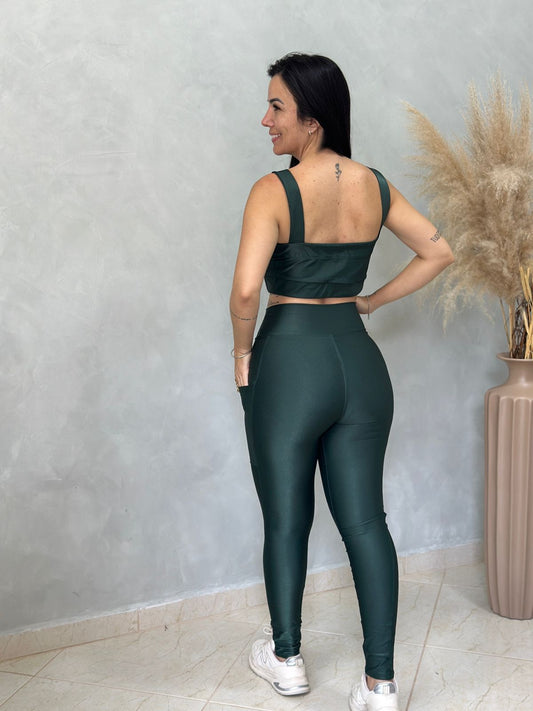 Conjunto calça com bolso -Canelado